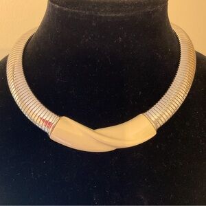 #13 Vintage Monet Silver Omega Necklace